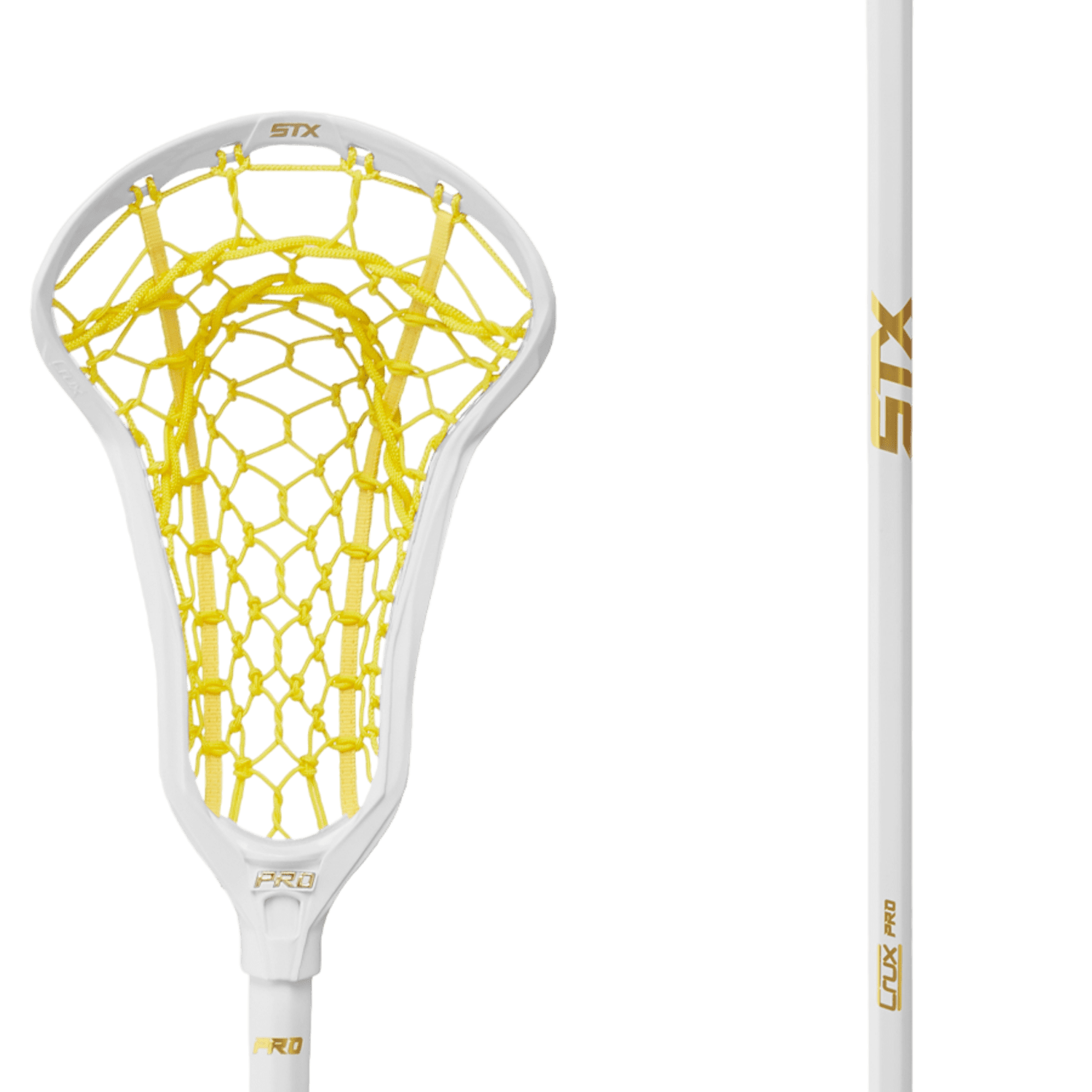 STX Crux Pro Lock Pocket Complete Stick Women's Complete Sticks White/Yellow Lax.com