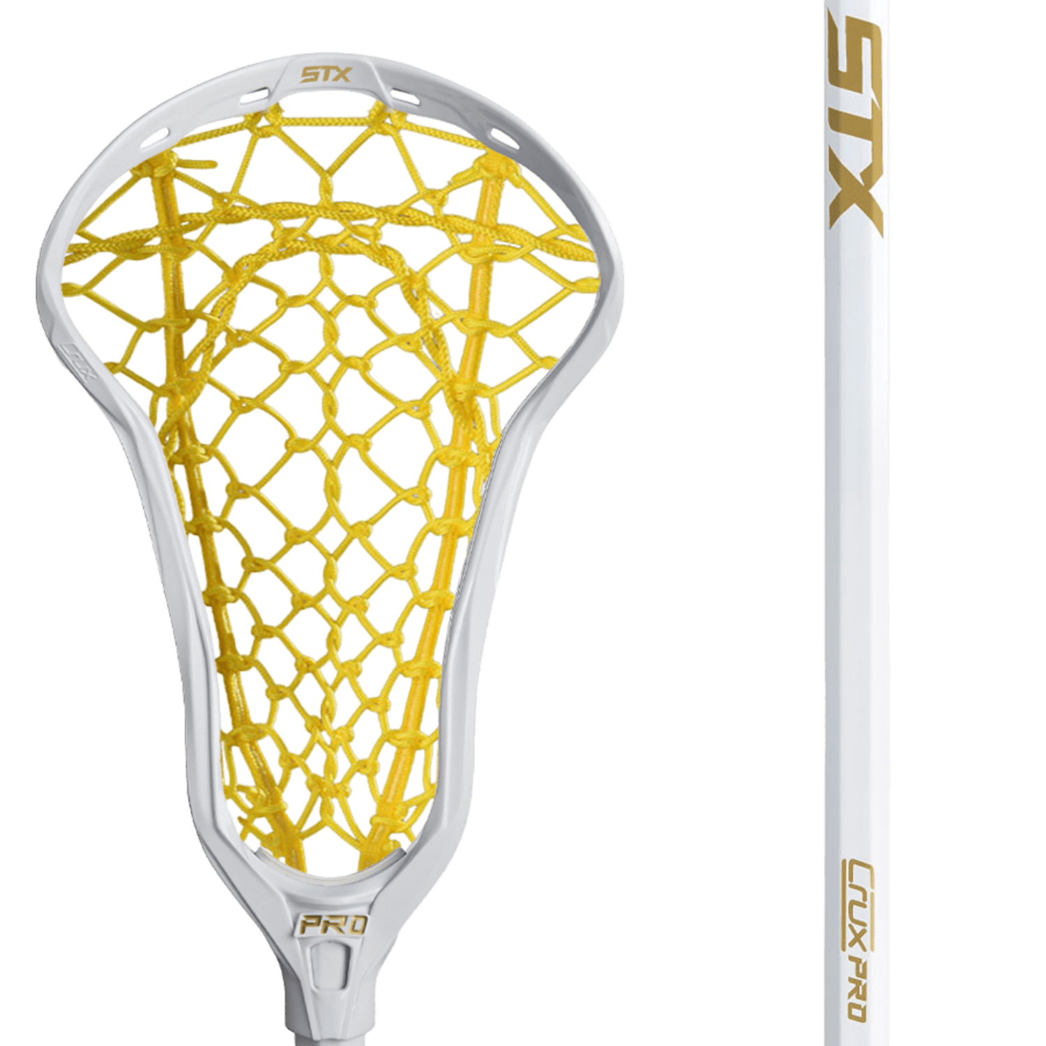 STX Crux Pro with Flex Mesh Complete Stick Women's Complete Sticks White/Yellow Lax.com