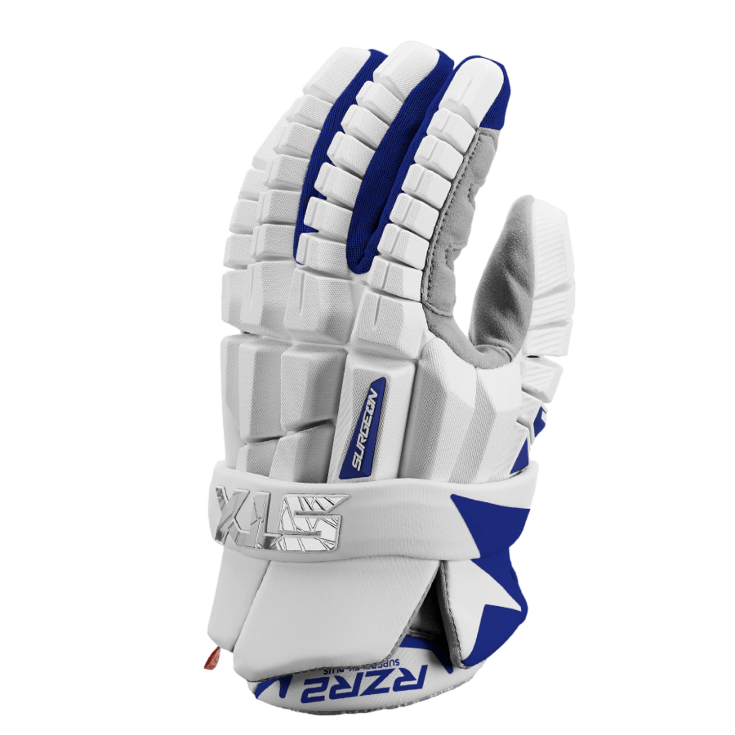 STX RZR2 Glove Men's Gloves STX - RZR2GL - WH/RBL - M White/Royal Lax.com