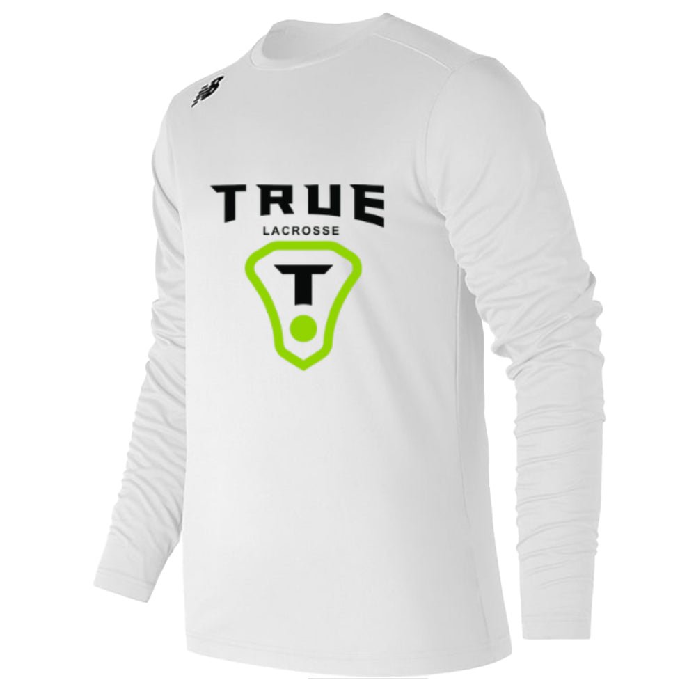 True Lacrosse New Balance Tech LS Tee Apparel Tops White Lax.com