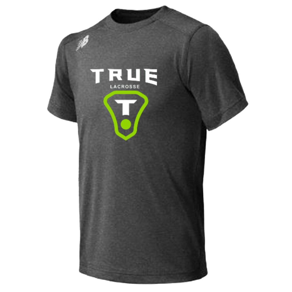 True Lacrosse New Balance Youth SS Tech Tee Apparel Tops Dark Heather Lax.com