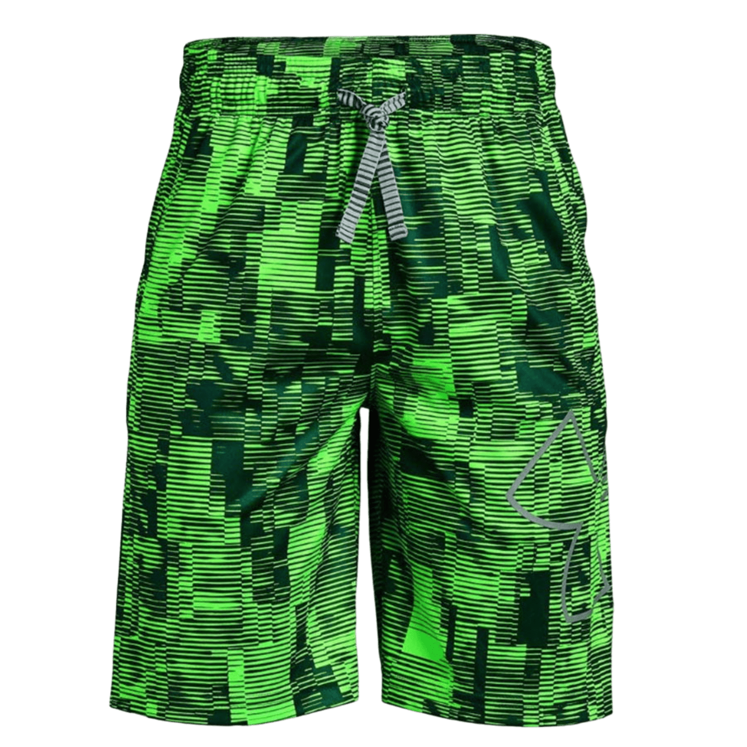 Under Armour Renegade 20 Printed Short - Zap Green/Mod Gray Apparel Bottoms UA - 1342064 - GN/GY - 722B - YXS Green - 722 Lax.com