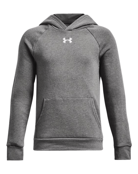 Under Armour Youth Rival Hoodie Apparel Tops True Gray Heather - 025 Lax.com