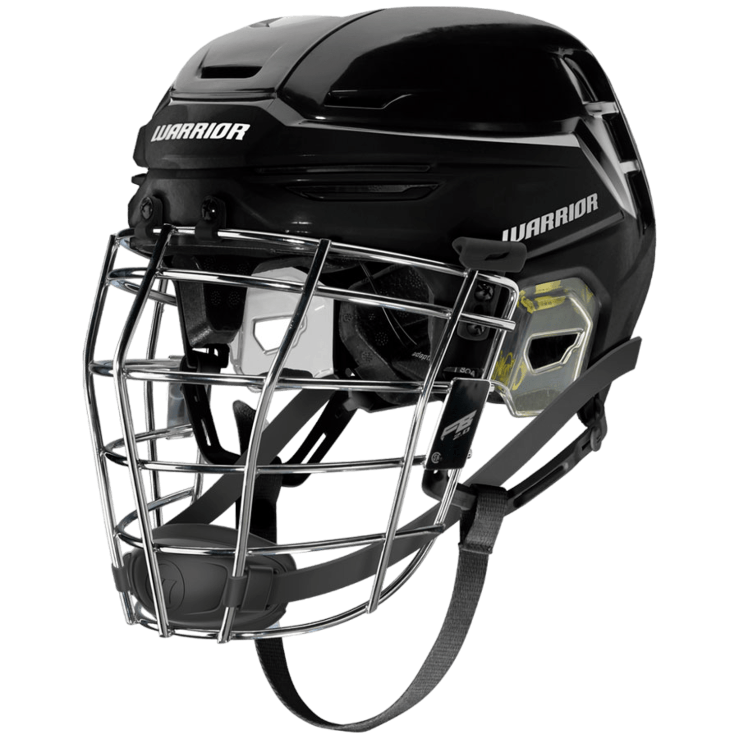 Warrior Fatboy Alpha Pro Combo w/ Silver Cage Box Helmet War - FBAPC9 - BK - L Black Lax.com