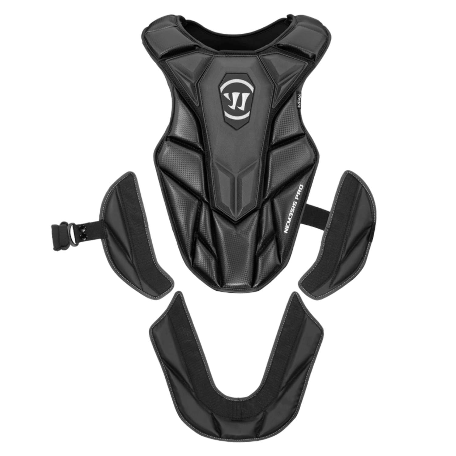 Warrior Nemesis Pro 19 Chest Pad Chest Protector Black Lax.com