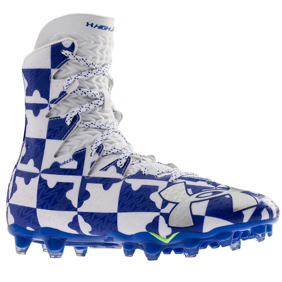 under armour cleats blue and white