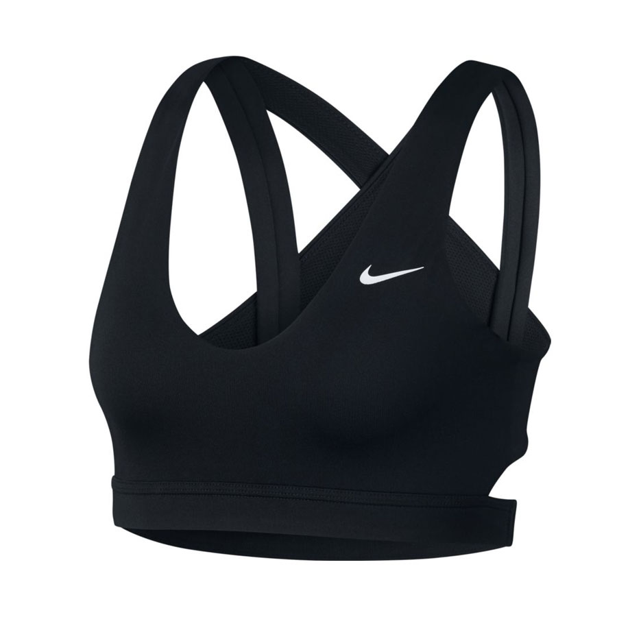 Nike Performance INDY LOGO BRA - Light support sports bra - black